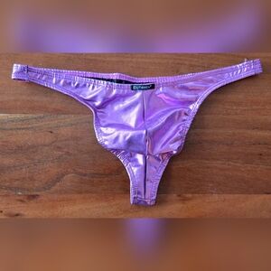 Purple Shiny Mens Thong